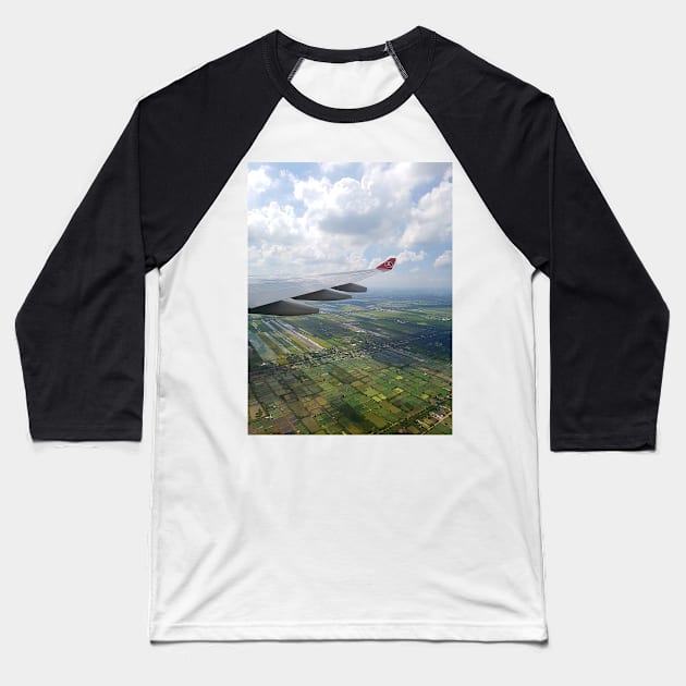 Aerial View from an Airplane to Fields Baseball T-Shirt by Anastasia-03